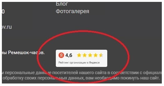 Кнопка рейтинга организации Кнопка рейтинга организации